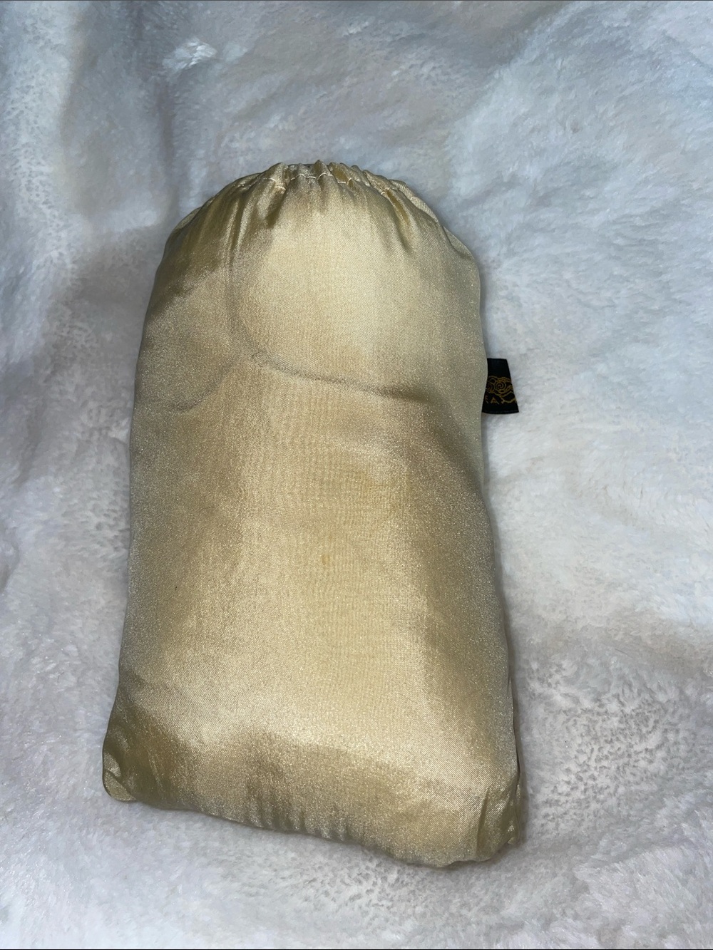 Dream Sacks 100% silk creamy yellow travel sleep sack w/drawstring pouch